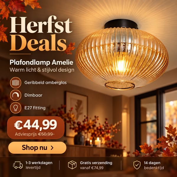 Design Plafondlamp Amelie Amberglas | Living & More
