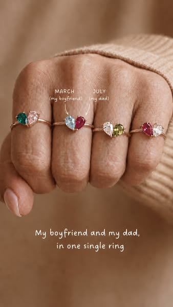 Two birthstones, one heart, one bond