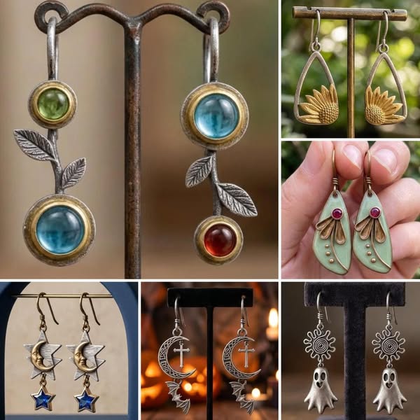 Boho Copper Earrings - Vintage Free Spirit Dangle Jewelry Gift for Her