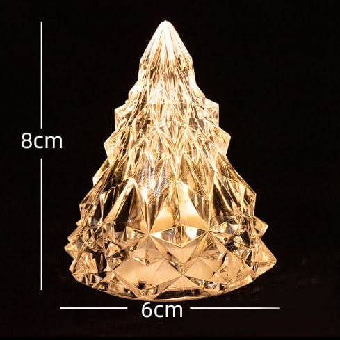 Night Light Crystal Mini Christmas Tree Light Flameless LED - Warm White