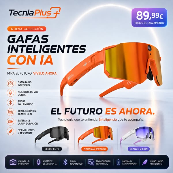 Gafas deportivas con IA y cámara