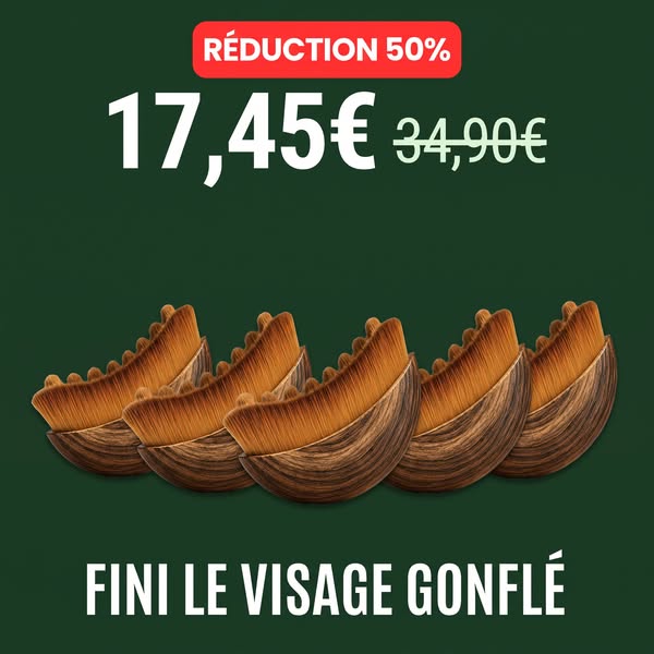2 minutes par jour = peau plus ferme & moins de gonflements.