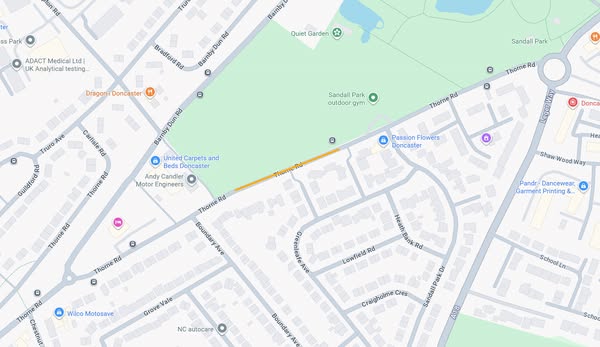 Roadworks on Thorne Road