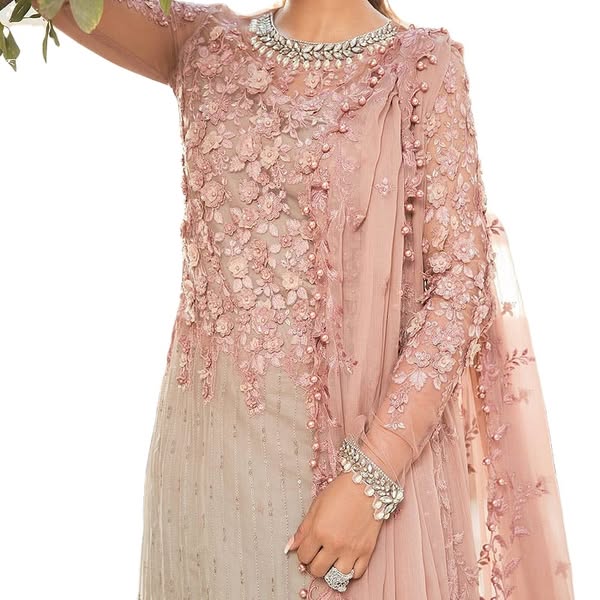 Awesome Best Pakistani Custom Logo Design Embroidered Eco-Friendly Summer Party Dress for Women New Fashionable Boutique Dress