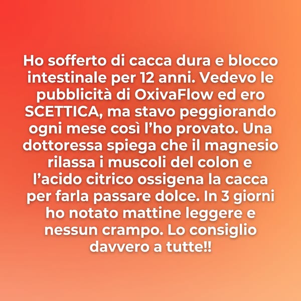 Rilassa il Colon e Ossigena la Cacca Dura per Farla Passare in Sole 16 Ore