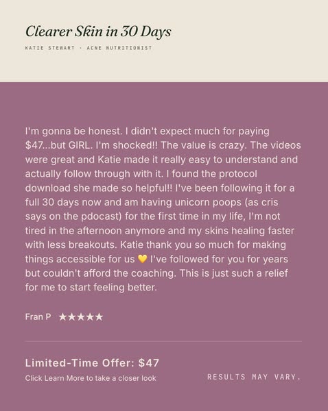 Clearer Skin in 30 Days | Katie Stewart Wellness