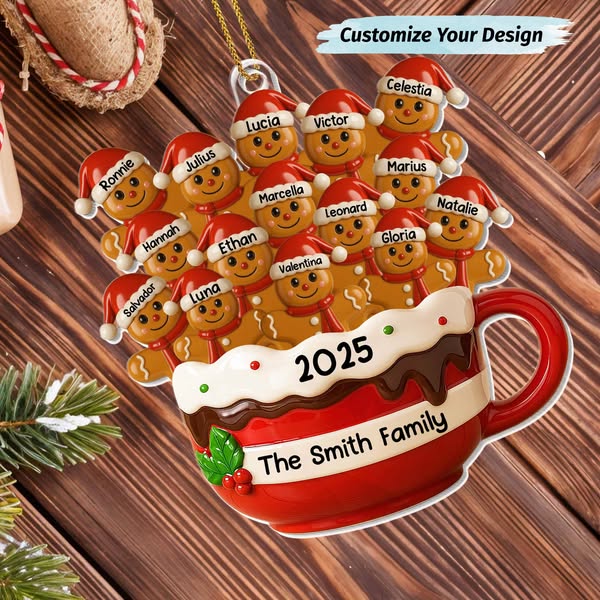 Personalize Your Family Holiday! Get Our Custom Family Gingerbread Ornament!