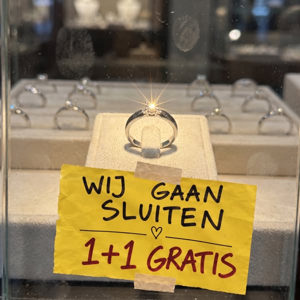 1 + 1 gratis. Wij sluiten na 32 jaar.