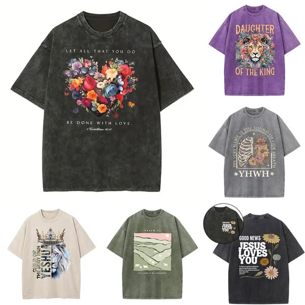 GuidingCross Christian Washed T-Shirt