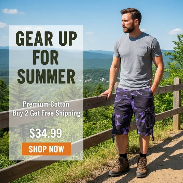 VLSport™ Outdoor Camo Cargo Shorts