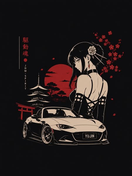 Night Spirit Car T-Shirt - Yūjin Clothing