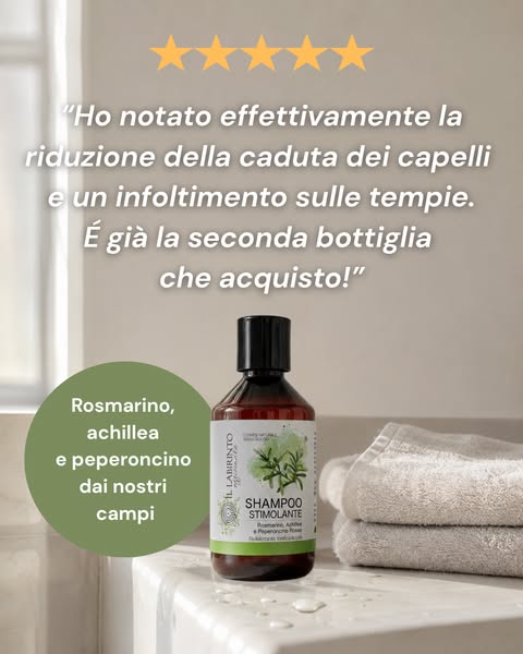 Shampoo stimolante per una cute più reattiva