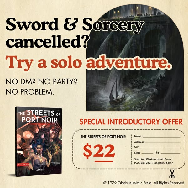 Dark Fantasy Noir. Play Completely Solo!