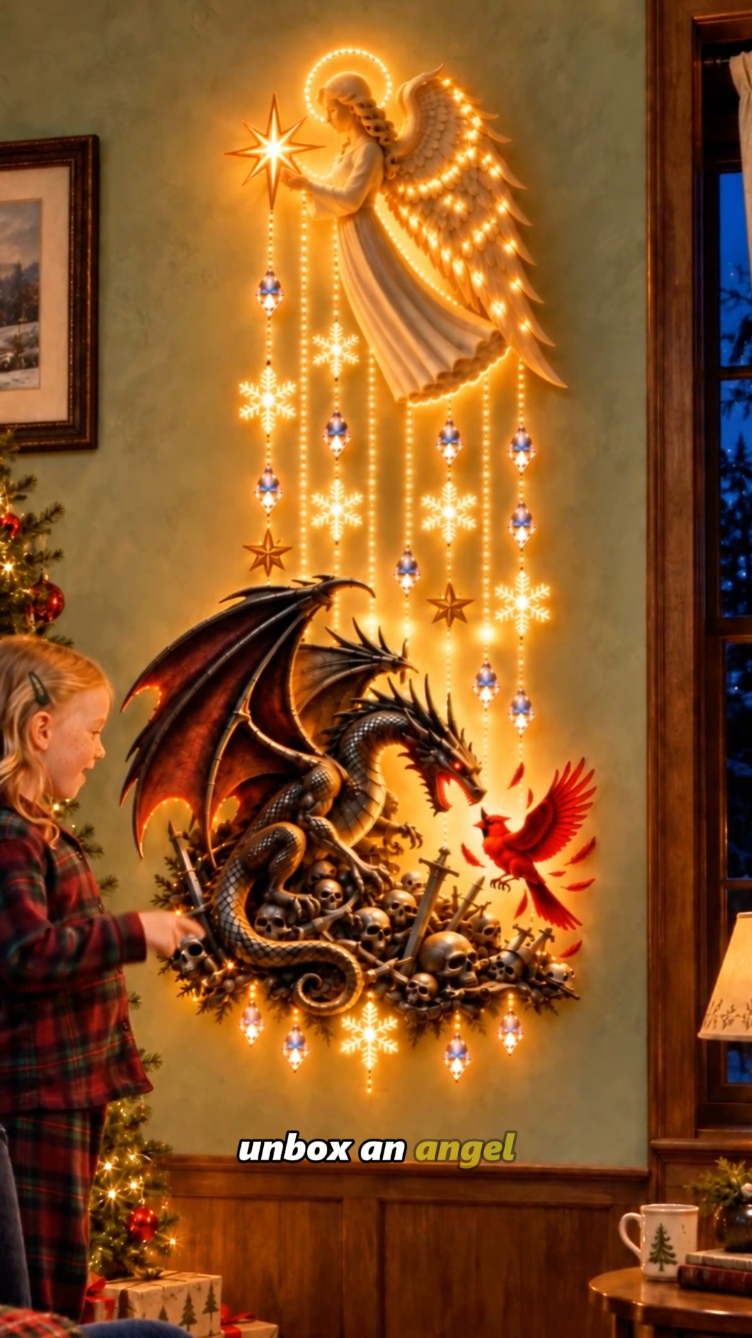Mercy, War & Hope Lighted Wall Hanging-A Prayer for Peace Lighted Angel Wall Decor