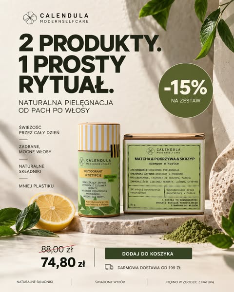 2 produkty. 1 prosty rytuał. 15% taniej.