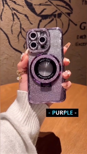 New in iPhone 15 Series Case - Glitter Rhinestones Magnetic iPhone Case with Invisible Stand