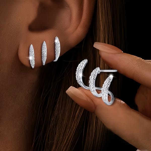 Starlight Triple Hoop Earrings