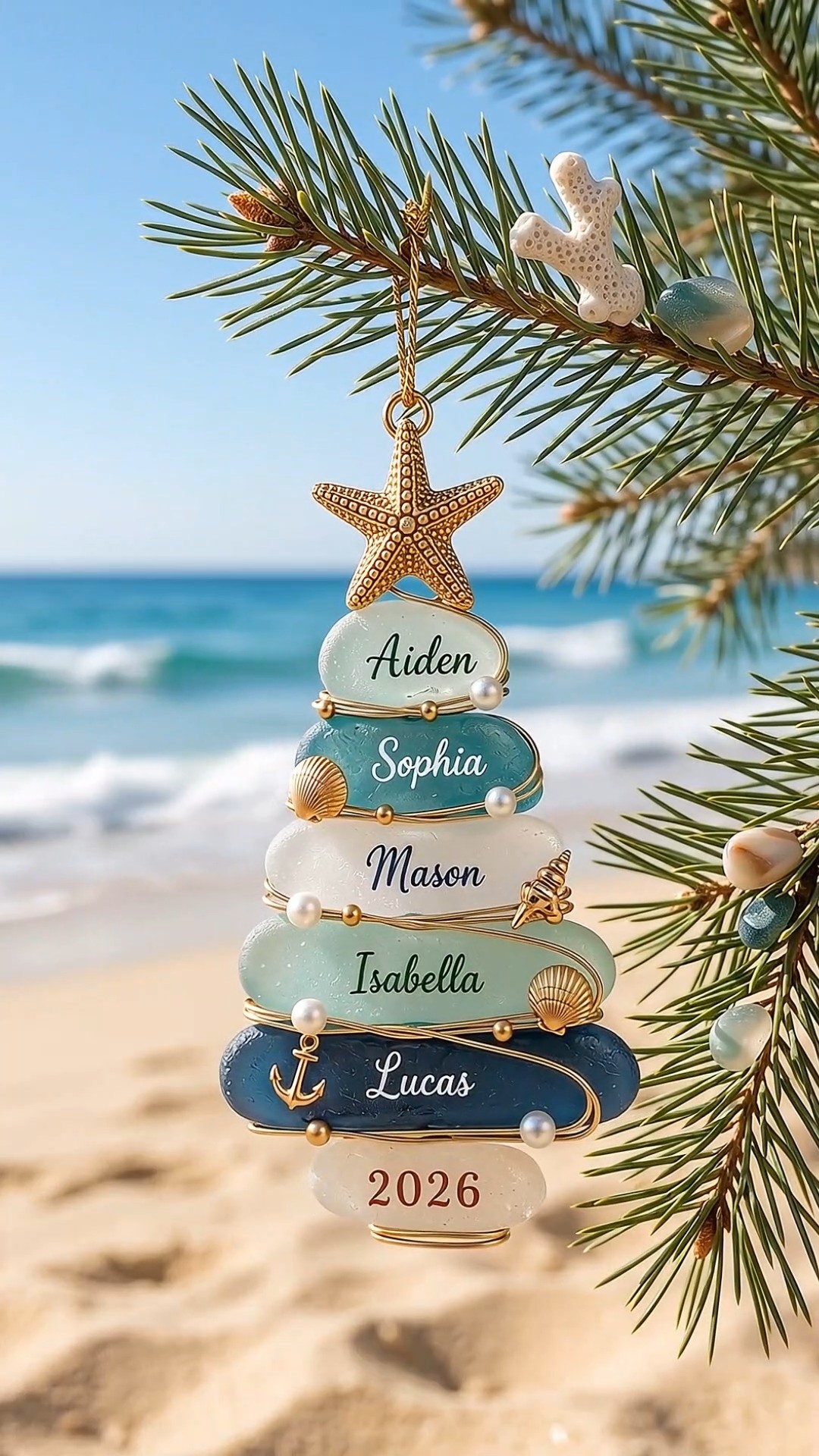 Personalized Coastal Family Christmas Gift