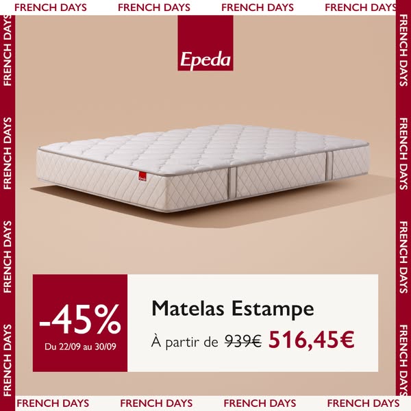 45% sur votre matelas