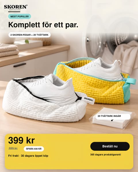 2-pack + 20 tvättark för 399 kr