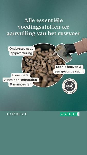 Alle essentiële voedingsstoffen om het ruwvoer dieet van je paard aan te vullen