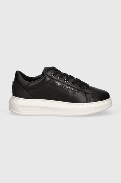 Karl Lagerfeld Kapri Leather Men's Sneakers | Black Black / 42
