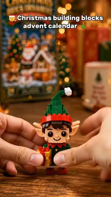 24-Day Mini Christmas Ornament Advent Calendar | 24 unique festive buildable designs with hanging loops—perfect for decorating Christmas