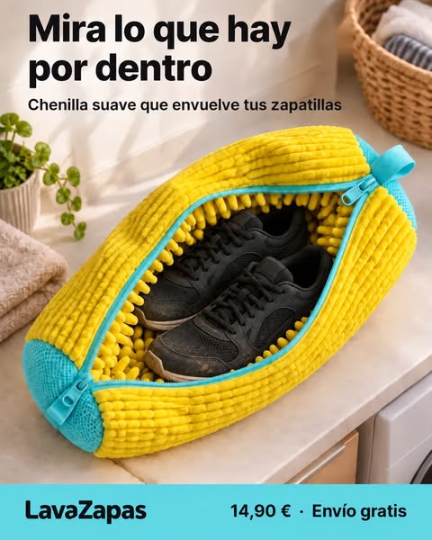 Zapatillas a la lavadora, en su bolsa