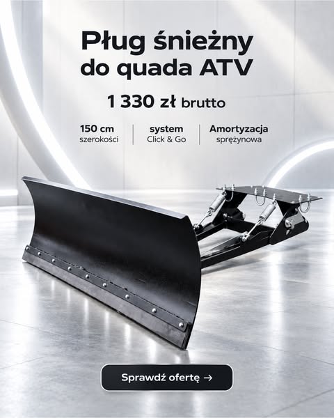 Pług do quada ATV 150 cm – 1330 zł brutto