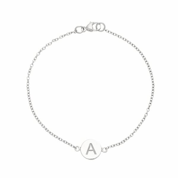 Silver Personalised Disc Bracelet