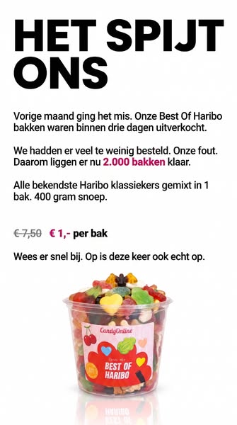 1 bak Best of Haribo voor €1, was €7,50