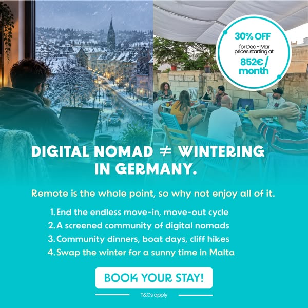 Stop the Airbnb Roulette. Join a Real Digital Nomad Community in Sunny Malta