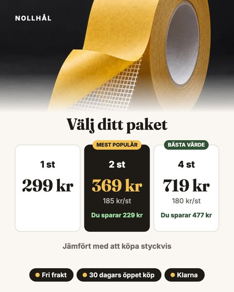 2 st för 369 kr – fri frakt