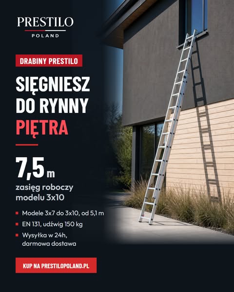 Sięgniesz do rynny piętra: 3x10, 7,5 m