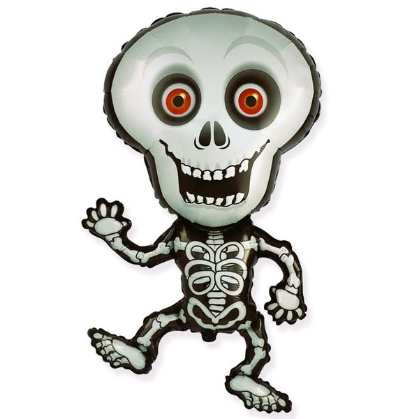 Balon Foliowy Szkielet Szary Halloween 40" - 101 cm - Flexmetal /PACK