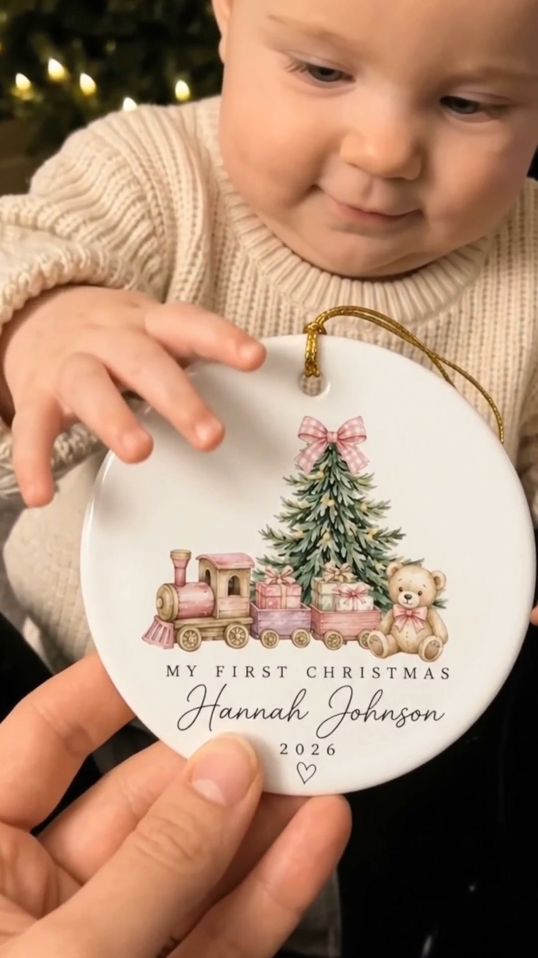 Personalized Baby First Xmas Newborn Xmas Tree Ornament