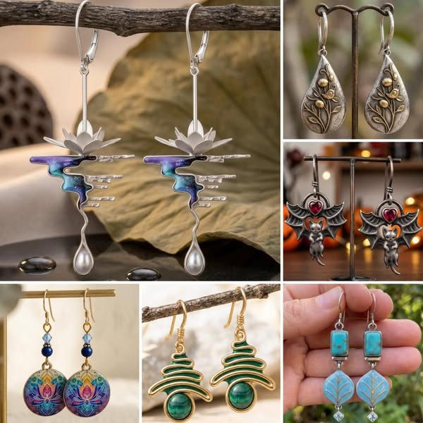 Boho Copper Earrings - Vintage Free Spirit Dangle Jewelry Gift for Her