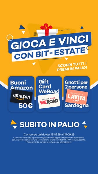 Partecipa al concorso BIT e vinci gift card per viaggiare con WeRoad, buoni Amazon & tanto altro!