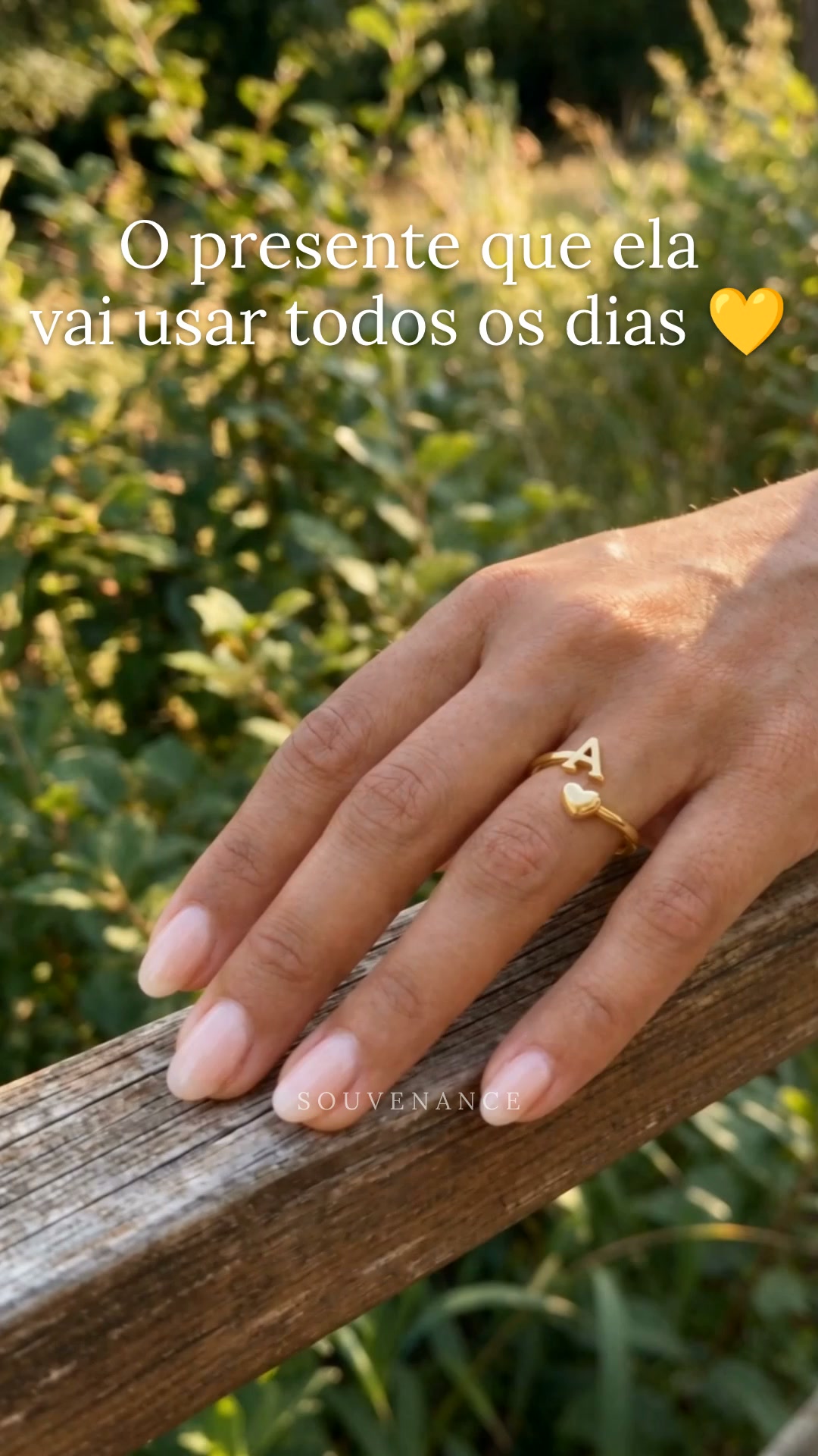 Anel Inicial Coração personalizado