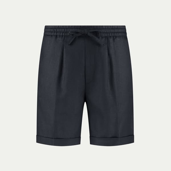 Navy Linen Seaside Shorts