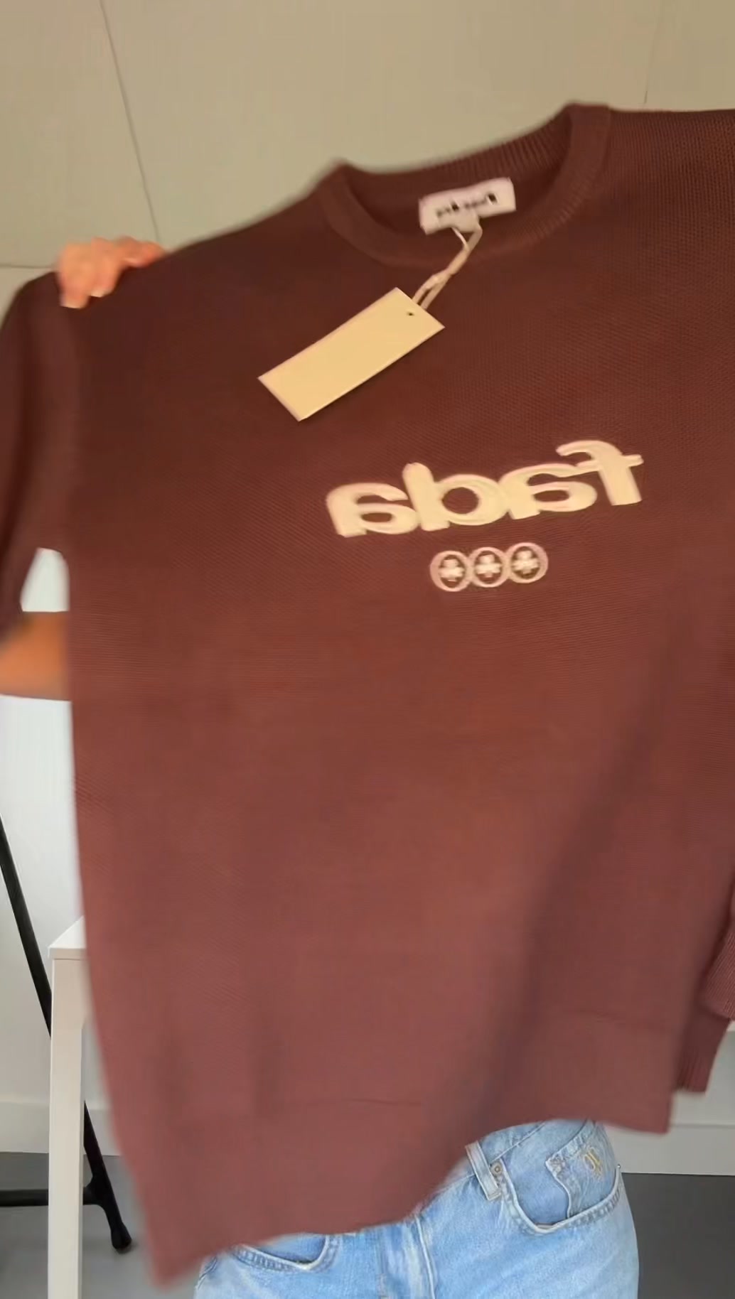 Brown Jacquard Knit