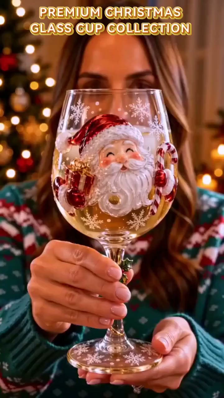 3D-Weihnachtsglas-Kollektion | Hochwertiges Klarglas mit erhabenen Festtagsmotiven, funkelnden Schneeflocken-Akzenten & 6 festlichen Desi