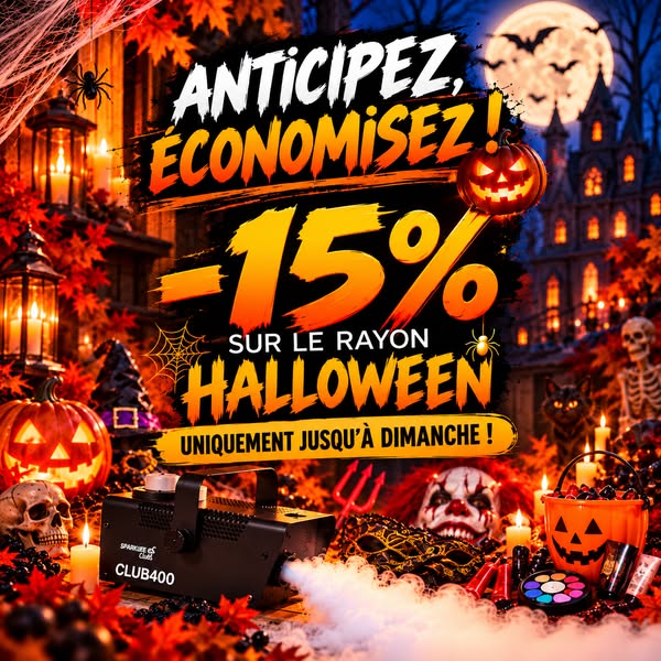 15% sur Halloween jusqu’à dimanche