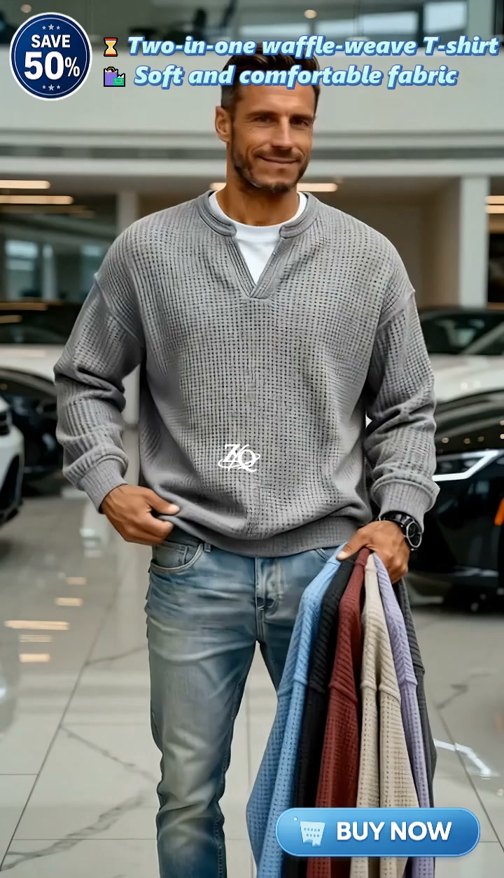 Layered Comfort Waffle Tee