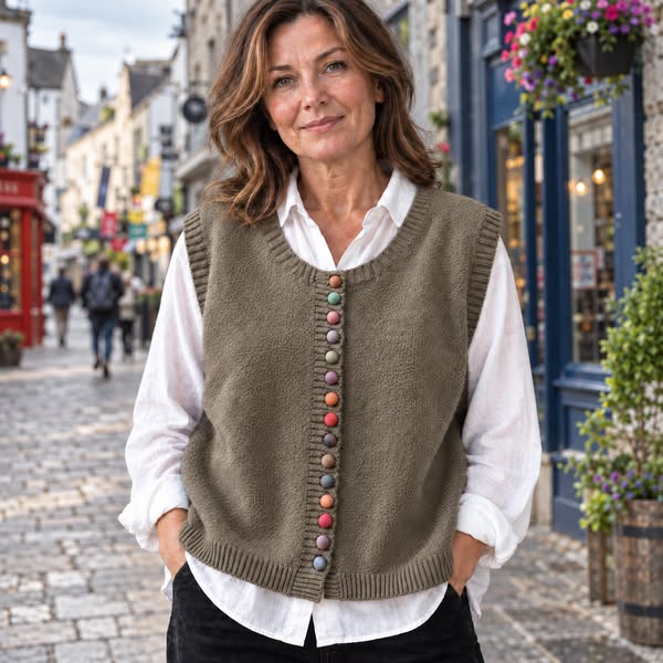 Maura Button Knit Vest