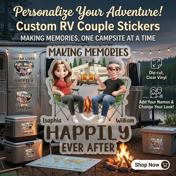 Campsite Memory Couple Sticker