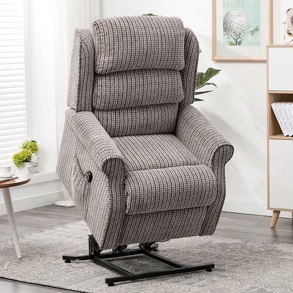 Windsor Electric Riser Recliner Armchair Latte Fabric