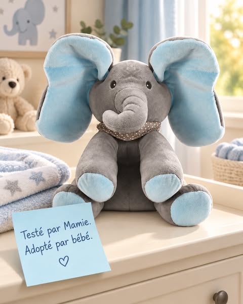 2 derniers jours - 50% de réduction - Peluche éléphant Cache-Cache