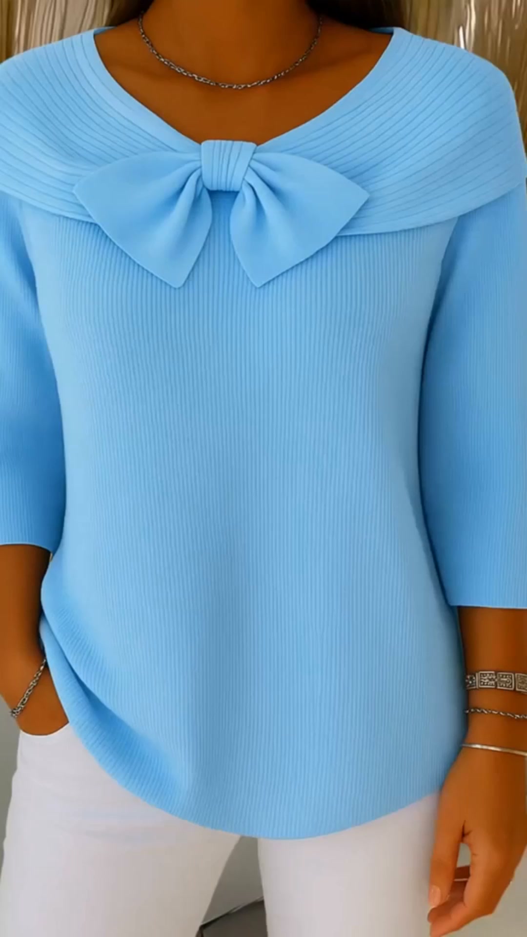 Lirya™ | Elegante gebreide top met strik