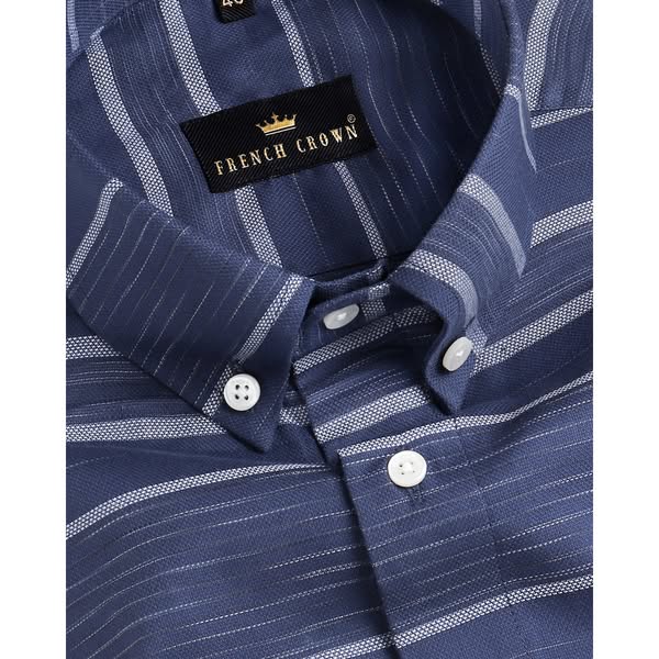 Just $32.37 | Tumblr Blue Dobby Striped Giza Cotton shirt